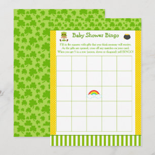 Invitation St Patrick African American Girl Baby shower Bingo