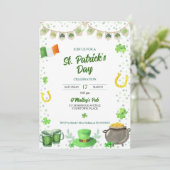 Invitation St patrick aquarelle (Debout devant)