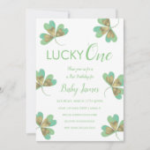 Invitation St. Patrick Chanceux 1er Anniversaire Trèfles (Devant)