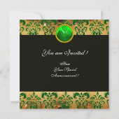 Invitation ST.PATRICK CŒUR CELTIQUE Vert Damassé Parchemin (Dos)