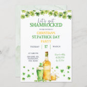 Invitation St Patrick Day Let's Get Shamrocked Party (Devant / Derrière)
