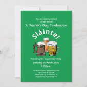 Invitation St Patrick' Day Sláinte Soirée de la bière et de l (Devant)