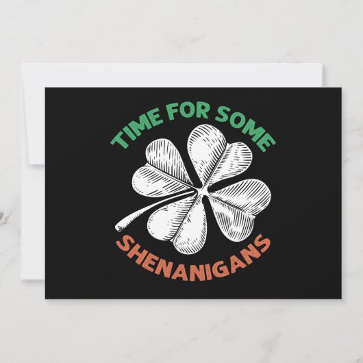 Invitation St patrick De Temps Pour Certains Shenanigans Clov (Devant)