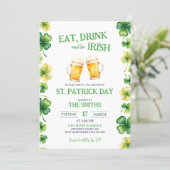 Invitation St Patrick Eat, Drink, and be Irish Party (Debout devant)