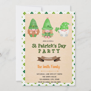 Invitation St patrick gnome