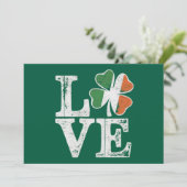 Invitation St Patrick Love Chance Irlande Trèfle Vert (Debout devant)