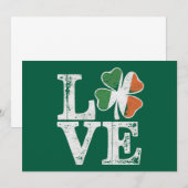 Invitation St Patrick Love Chance Irlande Trèfle Vert (Devant / Derrière)