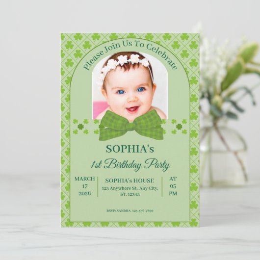 Invitation St. Patrick’s Day 1st Birthday (Debout devant)