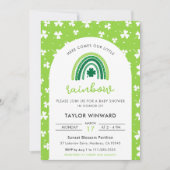 Invitation St Patrick’s Day Rainbow Baby Shower (Devant)