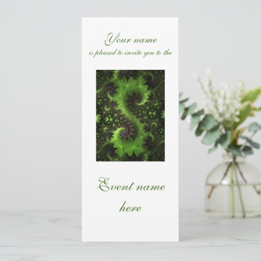 Invitation St Patrick Shamrock Field (Debout devant)