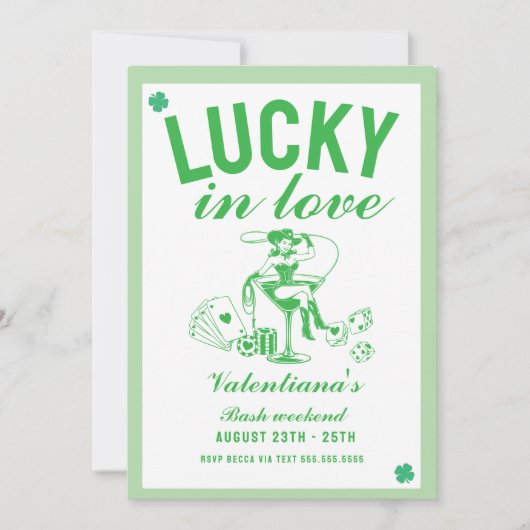 Invitation St patrick she found her lcuky charm bachelorette  (Devant)