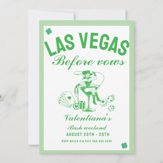 Invitation St patrick she found her lcuky charm bachelorette  (Devant)