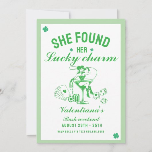 Invitation St patrick she found her uckycharm  bachelorette (Devant)