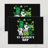 Invitation St Patricks Catricks Day Cats Saint Pattys (Devant / Derrière)