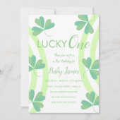 Invitation St. Patricks chanceux 1er anniversaire aquarelle C (Devant)