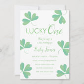 Invitation St. Patricks Chanceux 1er Anniversaire Trèfle (Devant)