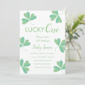 Invitation St. Patricks Chanceux 1er Anniversaire Trèfle (Debout devant)