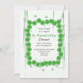 Invitation St. Patrick's Day 4-Leaf Clover and Stars (Devant)