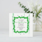 Invitation St. Patrick's Day 4-Leaf Clover and Stars (Debout devant)