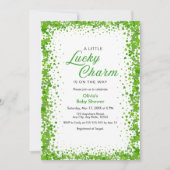 Invitation St Patrick's Day A Little Lucky Charm Baby Shower  (Devant)