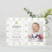 Invitation St. Patrick's Day Clean Green Photo1st Birthday (Debout devant)