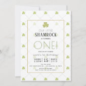 Invitation St. Patrick's Day Clean Vert 1er anniversaire (Devant)