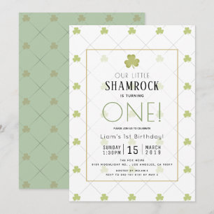 Invitation St. Patrick's Day Clean Vert 1er anniversaire
