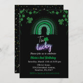 Invitation St Patrick's day deux fête de 2ème anniversaire de (Devant / Derrière)