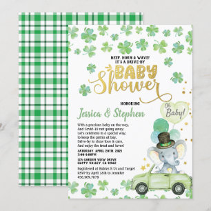 Invitation St Patrick's Day Drive By Baby shower Parade