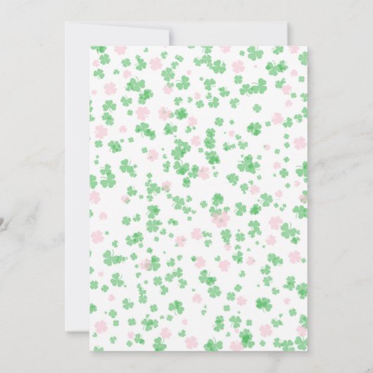 Invitation St Patrick's Day FILLE Bébé Sprinkle (Dos)