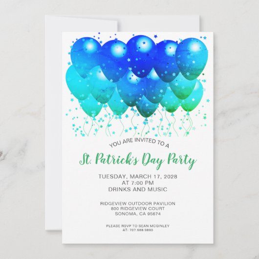 Invitation St. Patrick's Day Irish Celebration Party (Devant)