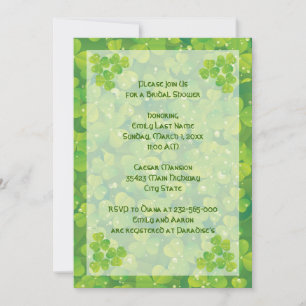 Invitation St. Patrick's Day Irlandais mariage nuptiale douch