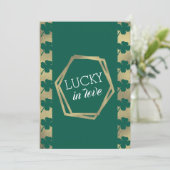Invitation St. Patricks Day Lucky Fête des mariées Green Gold (Debout devant)