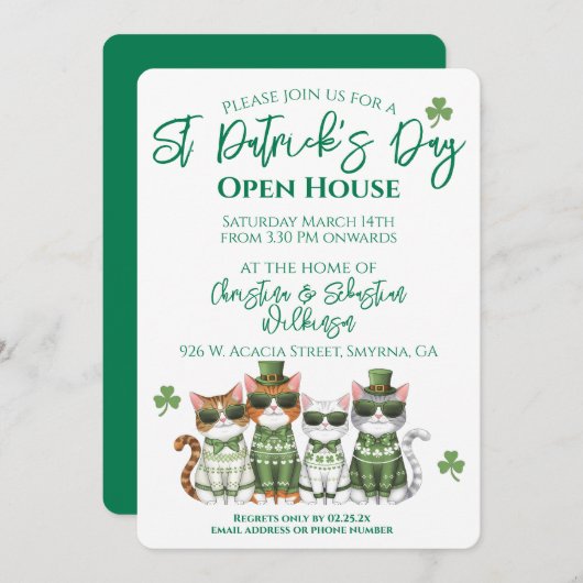 Invitation St Patrick's Day Open House Chats (Devant / Derrière)