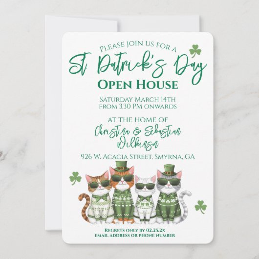 Invitation St Patrick's Day Open House Chats (Devant)