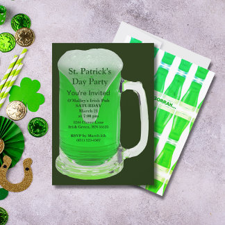 Invitation St. Patrick's Day Party Celebrate avec Green Brew