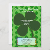 Invitation St. Patrick's Day Party Four Leaf Clover & Motif (Devant)