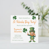 Invitation St Patrick's Day Party-Leprechaun (Debout devant)