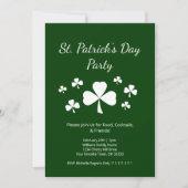 Invitation St. Patrick's Day Party Shamrocks Irish Green (Devant)