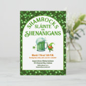 Invitation St. Patrick's Day Party Shamrocks Shenanigans (Debout devant)