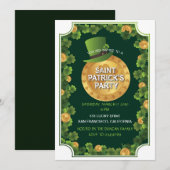 Invitation St Patrick's Day Party Vert Élégant mignon moderne (Devant / Derrière)