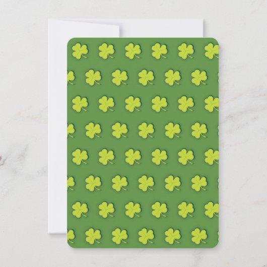 Invitation St. Patrick's Day Petit Baby shower Shamrock (Dos)