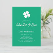 Invitation St. Patrick's Day Shamrock Green Boy Birthday (Debout devant)