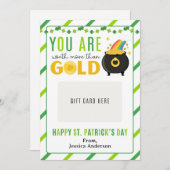 Invitation St. Patrick's Day Teacher Appreciation Gift Card (Devant / Derrière)