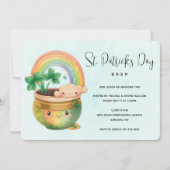 Invitation St. Patrick's Day Whimsical Rainbow & Clover Party (Devant)