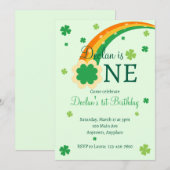 Invitation St. Patrick's Irish First 1st Birthday (Devant / Derrière)
