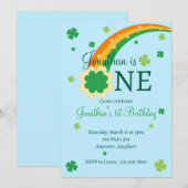 Invitation St. Patrick's Irish First 1st Birthday (Devant / Derrière)