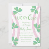 Invitation St. Patricks Lucky 1er anniversaire Aquarelle Cloc (Devant)