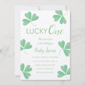 Invitation St. Patricks Lucky 1er Anniversaire Shamrock Texté (Devant)
