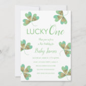 Invitation St. Patricks Lucky 1er anniversaire Shamrocks (Devant)